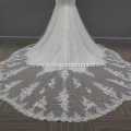 Luxury Deep V Long Sleeve Pearl Saudi Arabia beaded mermaid wedding dress